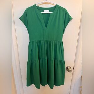 Calvin Klein Emerald Green Tiered Dress